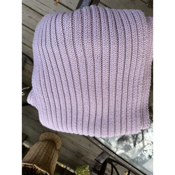 J Crew Wool Scarf Wool new lavender ribbed women’s large fringed - Picture 4 of 16